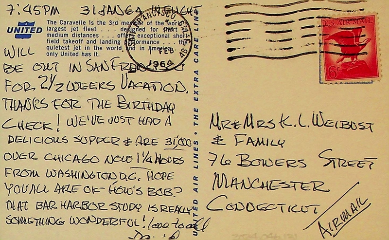 Image: postcard: United Air Lines, Sud Aviation Caravelle