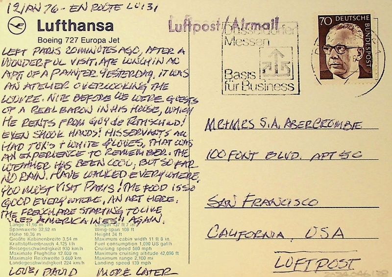 Image: postcard: Lufthansa, Boeing 727