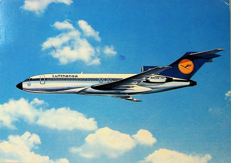 Image: postcard: Lufthansa, Boeing 727