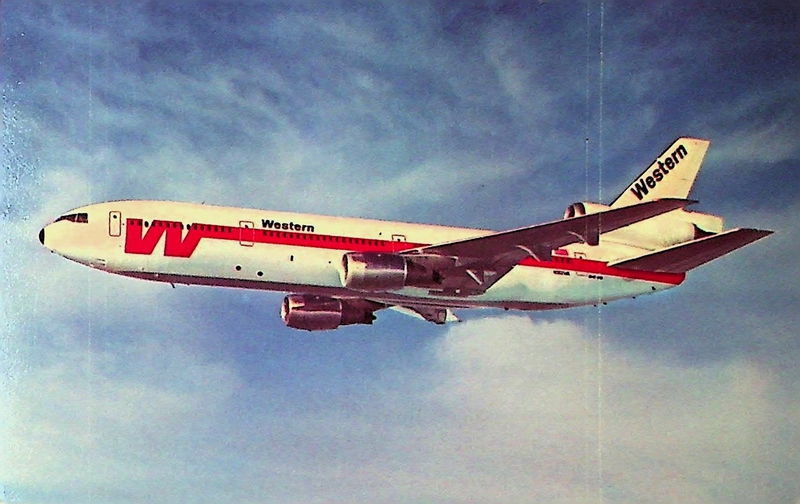 Image: postcard: Western Airlines, McDonnell Douglas DC-10