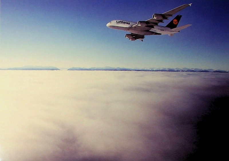 Image: postcard: Lufthansa, Airbus A380