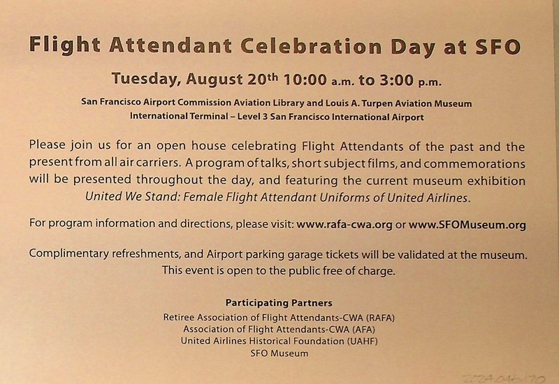 Image: event announcement: SFO Museum, Flight Attendant Celebration Day