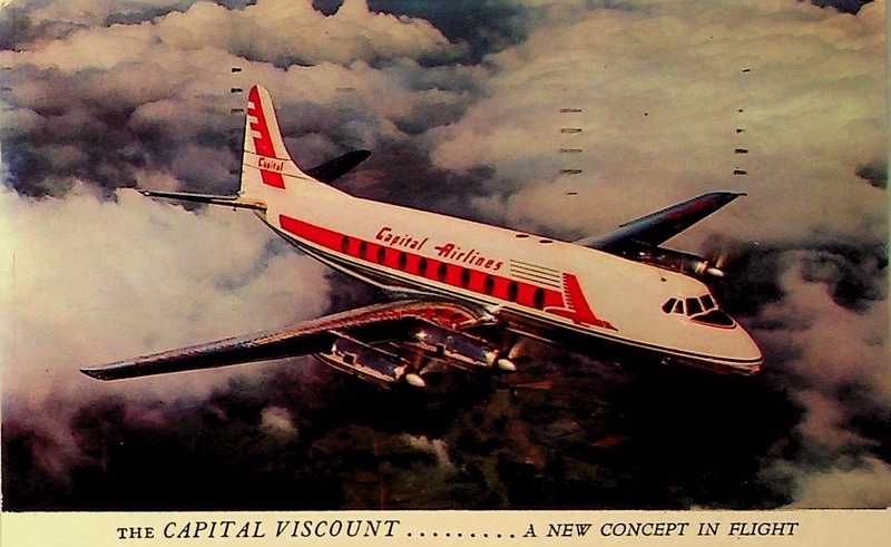 Image: postcard: Capital Airlines, Vickers Viscount