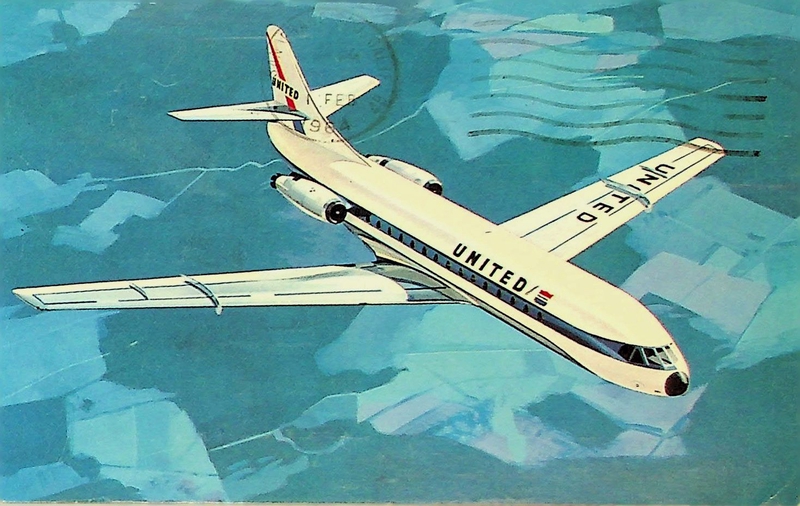 Image: postcard: United Air Lines, Sud Aviation Caravelle