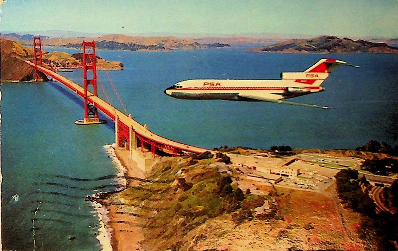 Image: postcard: Pacific Southwest Airlines (PSA)