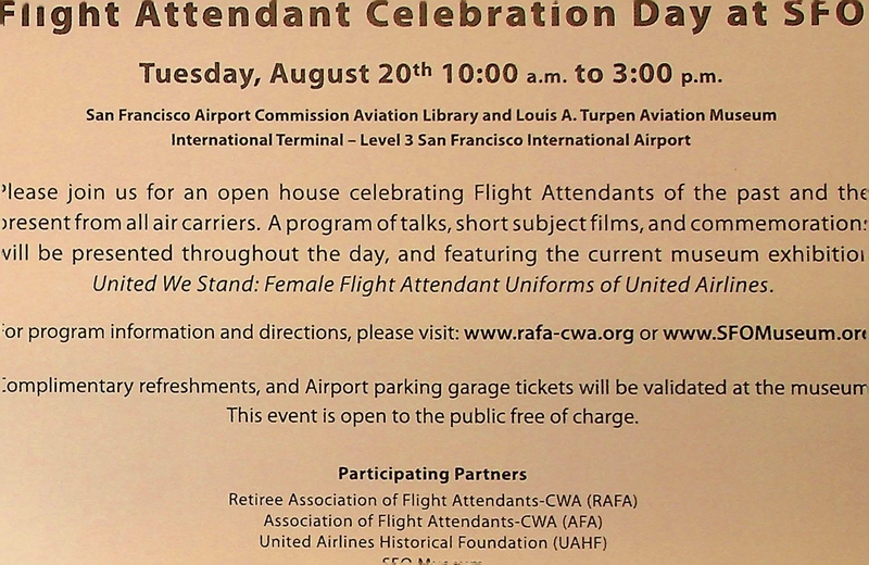Image: event announcement: SFO Museum, Flight Attendant Celebration Day