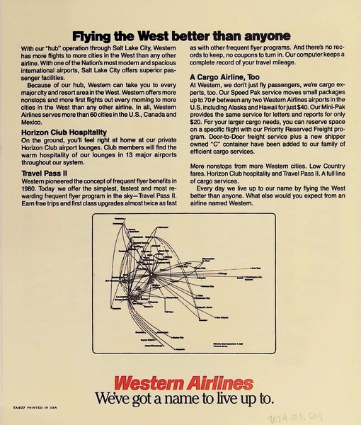 Image: timetable: Western Airlines