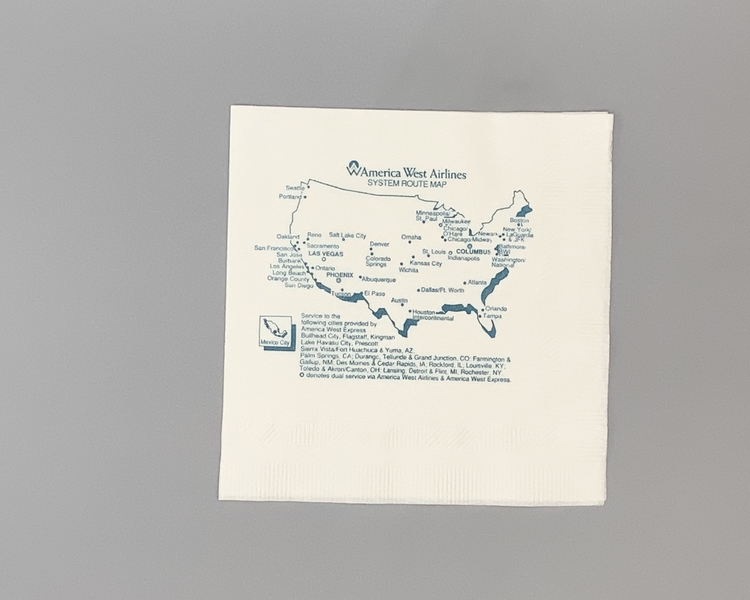Image: cocktail napkin: America West Airlines