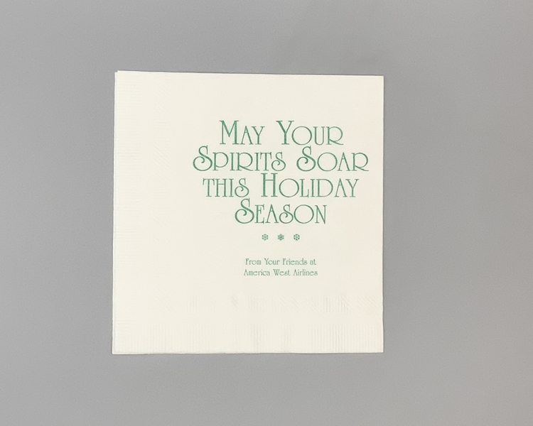 Image: cocktail napkin: America West Airlines