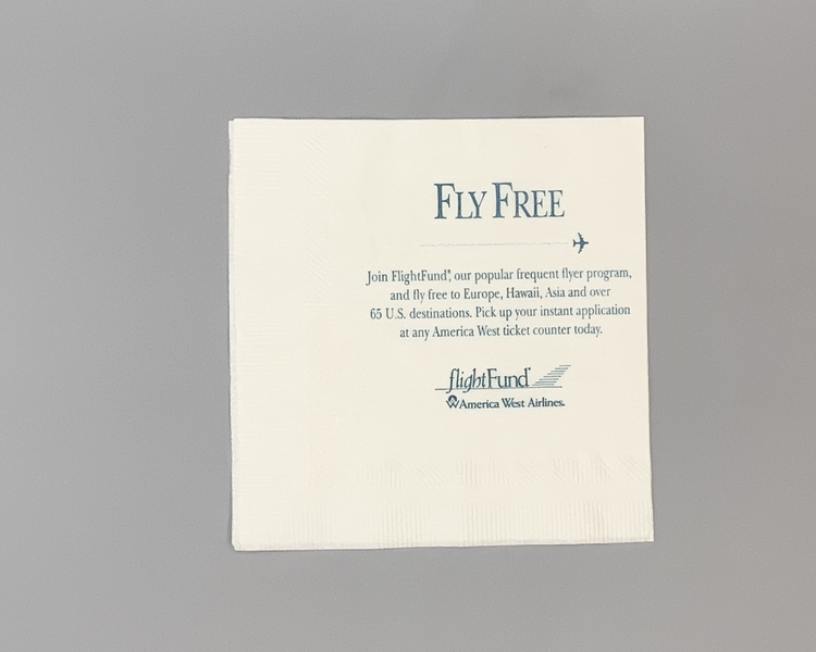 Image: cocktail napkin: America West Airlines
