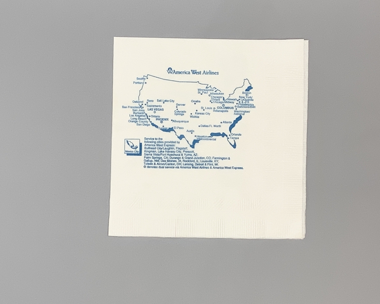 Image: cocktail napkin: America West Airlines