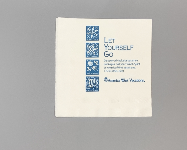 Image: cocktail napkin: America West Airlines