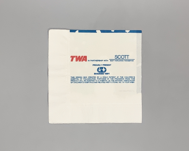 Image: cocktail napkin: TWA (Trans World Airlines)