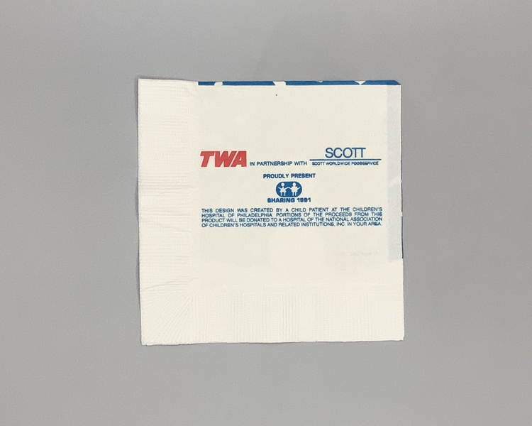 Image: cocktail napkin: TWA (Trans World Airlines)