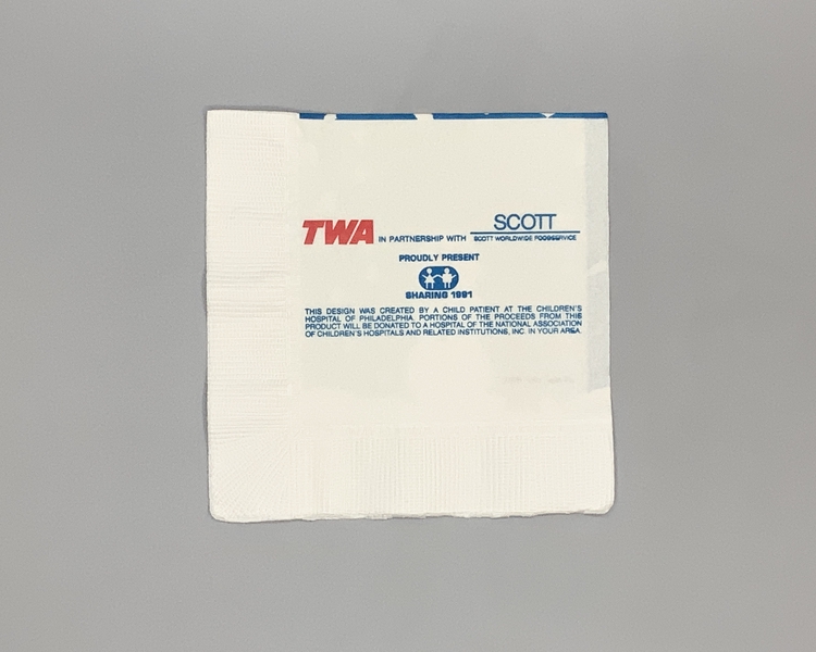 Image: cocktail napkin: TWA (Trans World Airlines)