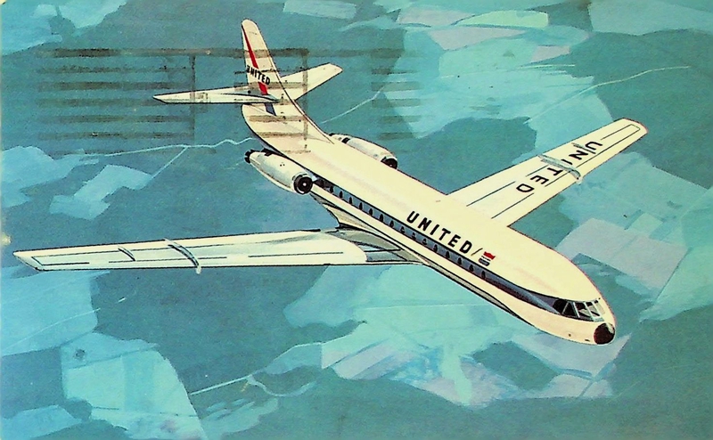 Image: postcard: United Air Lines, Sud Aviation Caravelle